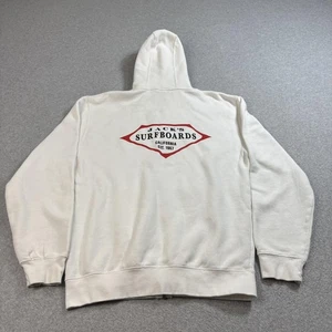 Jack's Surfboards Sudadera con Capucha Para Hombres Grande Blanca Cremallera Completa Polar California Surfer Y2K - Imagen 1 de 10