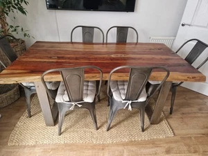 Oak Dining Table with 6 Chairs - Picture 1 of 2