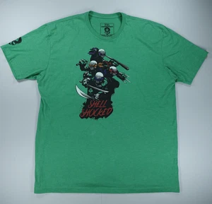 Camisa Zero Foxtrot Para Hombres 2XL Verde Concha Chocada Tortuga Ninja Calavera Camiseta Gráfica - Imagen 1 de 10