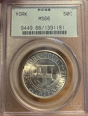 1936 OGH PCGS MS66 York Commemorative Silver Half Dollar - Image 1 of 4