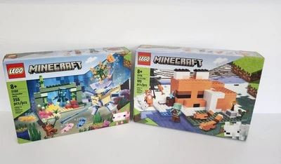LEGO Minecraft the Guardian Battle 21180 Underwater Adventure & 21178 Fox Lodge - Image 1 of 2