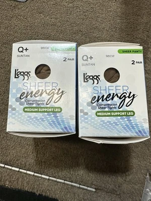 4 pares de pantimedias L’eggs Sheer Energy transparentes a la cintura bronceadas Q+ Foto 1 de 3