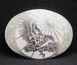 WB07159 *NOS* VINTAGE 1970s ***FLYING EAGLE*** WESTERN STYLE ARTWORK BELT BUCKLE - Picture 1 of 2