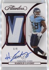 2022 Panini Flawless Patch Auto Ruby /8 Harold Landry #PA-HL Patch Auto