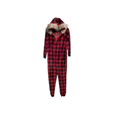 Ropa de dormir Secret Treasures para mujer talla L rojo azul cuadros búfalo con capucha de una pieza Foto 1 de 4