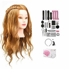 Training Head, Mcwdoit 100% Human Hair Hairdressing Cosmetology Mannequin