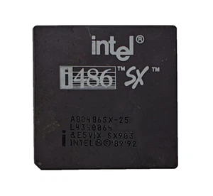 Intel A80486SX-25 SX903 486SX 80486 Vintage CPU GOLD - Zdjęcie 1 z 2