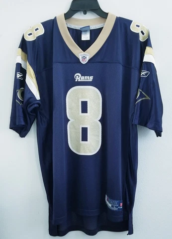 Vintage Reebok St Louis Rams Jersey Bradford #8 NFL Football OnField Mens Sz Lg Cover