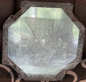 Octagonal Wood Framed Mirror - Picture 1 of 2