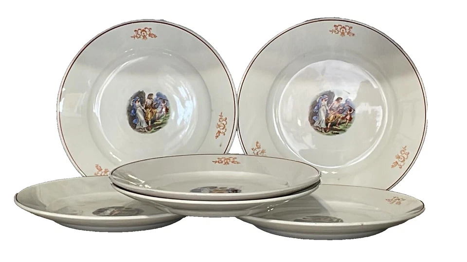 6 PIATTI IN PORCELLANA SOCIETA' CERAMICA ITALIANA LAVENO,SCENE BUCOLICHE - Immagine 1 di 4