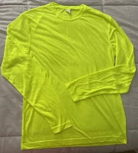 Sport-Tek Pack Of 6 Mens Long Sleeve Dri-Fit Neon Yellow Safety Shirt Size S - Picture 1 of 4