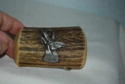 Hebilla de cinturón de hueso de cuernos de ciervo vintage  Foto 1 de 4