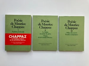 Maurice CHAPPAZ "Poesie " in 3 Bänden mit VERSAND an François NOURISSIER, 1980 - Bild 1 von 2