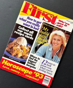 Olivia Newton-John "My battle with cancer" + Dustin Hoffman 1st For Women mag '93 - Bild 1 von 4