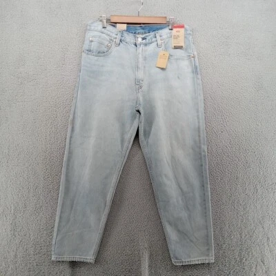 Levis Jeans Mens 34x30 Blue 550 '92 Relaxed Taper Factory Distressed - Image 1 of 4