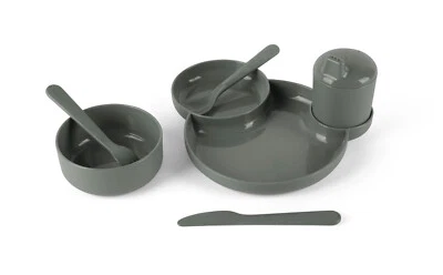 Dantoy Tiny Bio Kinder Dinner Geschirrset Geschenkset 7-teilig Olivegrün 6202 - Bild 1 von 4