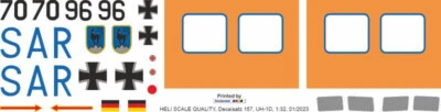 Decal 157 Bell UH-1D Bundeswehr SAR 70+96 - Bild 1 von 2