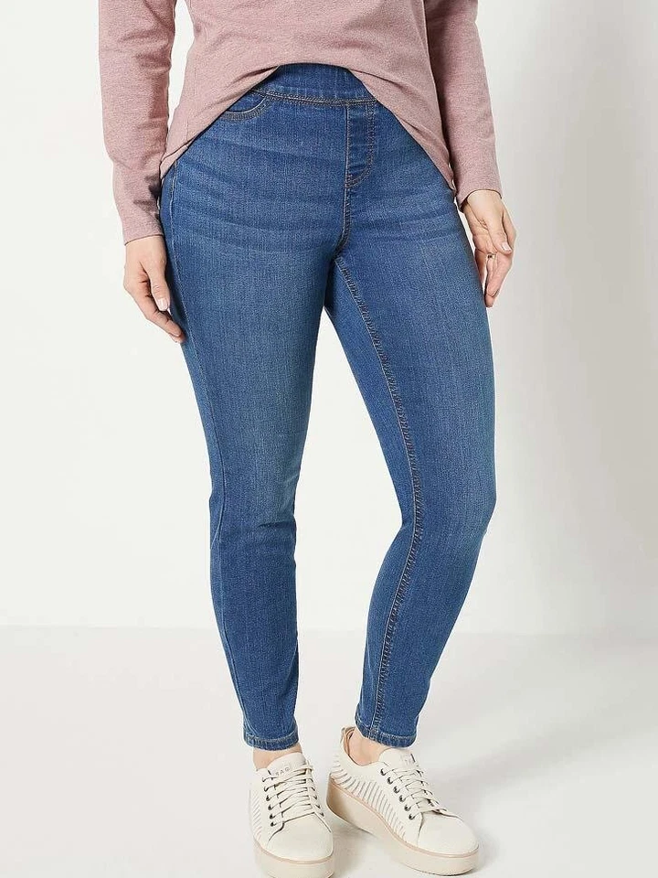 Denim & Co. Cozy Touch Denim Regular Pull-On Jeggings Medium Wash - Image 1 of 1