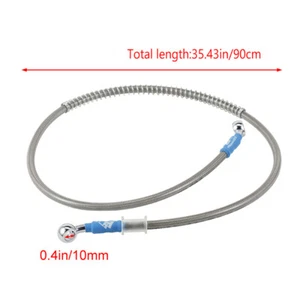 Tubo de manguera de aceite de freno de motocicleta DOT 90 cm trenzado de acero inoxidable universal - Imagen 1 de 12
