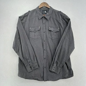 2011 Ocean Current Casual Button Up Shirt Mens 2XL Long Sleeve Y2K Emo Indie Sk8 - Picture 1 of 13