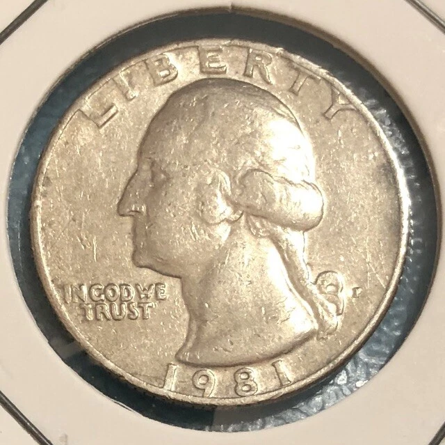 1981 P 25 Cent Washington Quarter Mint Error DDR RPM Circulated￼ VF - Image 1 of 4