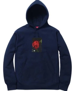 Supreme Araki Rose Hooded Sweatshirt Navy Size Large Hoodie FW16 - Picture 1 of 10