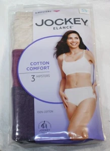 New 3 pack JOCKEY covered waistband 100% cotton HIPSTER WINE PURPLE BEIGE 6/M - Picture 1 of 4
