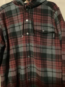 Chaqueta con capucha grande Wolverine vintage para hombre cierre a presión frontal a cuadros - Imagen 1 de 7