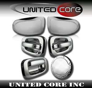 Chrome Mirror Door Handle Cover Tailgate Gas Tank Cover Silverado Sierra 99-06 - Bild 1 von 1