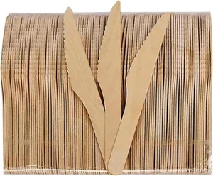 Paquete de 100 cuchillos de madera desechables - Imagen 1 de 6
