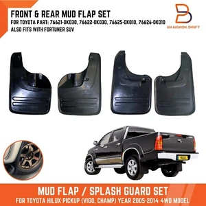 FRONT + REAR SET RUBBER MUD FLAP SPLASH GUARD For TOYOTA HILUX MK6 MK7 SR5 05-14 - Picture 1 of 9
