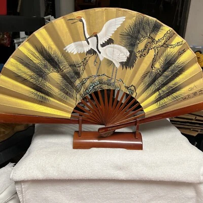 Vintage Hand Painted Oriental Fan Andrea By Sadek - Image 1 of 4