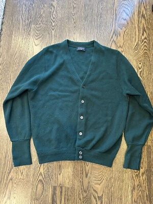 Vintage 80s Van Heusen Green Made In USA Cardigan Size M 100% Acrylic - Image 1 of 3