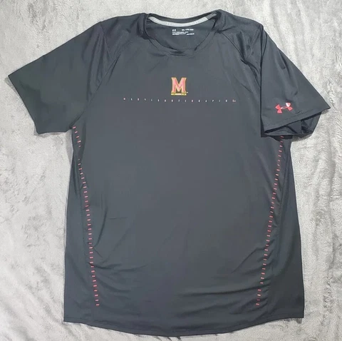 Mens 2XL fitted Under Armour Maryland terrapins black shirt Cover