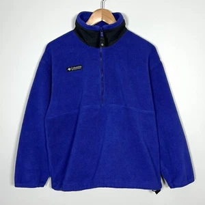 Vintage Columbia 1/4 Zip Fleece Small Made in USA 90s Purple Outdoors Hiking - Picture 1 of 10