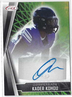 2022 SAGE Kader Kohou Green RC Auto #A-KK Miami Dolphins - Image 1 of 2