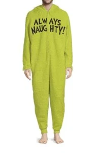 The Grinch Dr Seuss Union Suit One Piece sleepwear Pajamas Men Women S M L NWT - Picture 1 of 13