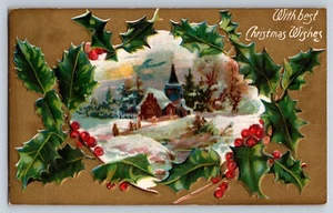 Weihnachtsstern Briefmarke Antik Ontario 1908 Postkarte geprägt Kanada - Bild 1 von 3