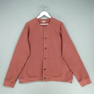 COS Bomber Jacket Mens Extra Large Red Pink Button Up Coat Varsity Contemporary - Picture 1 of 16