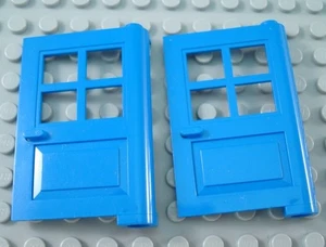 Lego Menge 2 blau 1x4x5 4 Fensterscheibe Tür Stücke - Bild 1 von 1