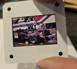 #DT 35mm slide - Vintage - Collectibles - Photo - people black race car - Picture 1 of 1