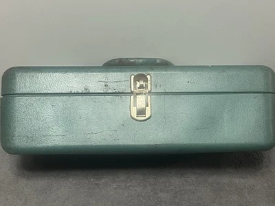 Caja de aparejos vintage Falls City My Buddy 2 bandejas serie 1862 azul/verde Foto 1 de 4