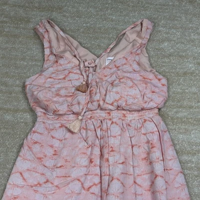 Isabel Maternity Womens S Pink White Tie Dye Sleeveless Dress Tassel Boho - Image 1 of 4