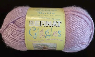 Bernat Giggles Yarn "Laughing Lavender” 1 Skein #1108 3.5 oz Medium 4 Pink Purpl - Image 1 of 4