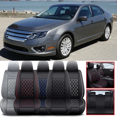 Juego completo de funda de asiento de coche delantera + cojín de asiento trasero EE. UU. para Ford Fusion Focus Fiesta Foto 1 de 4