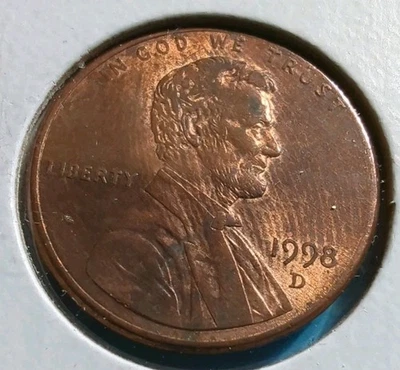 1998-D Lincoln Memorial Penny...Struck Through Miscellaneous - Image 1 of 2