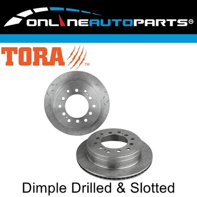 2 Rear Slotted & Drilled Disc Brake Rotors for Prado GRJ150 KDJ150 2009~2018 - Image 1 of 2