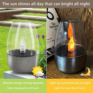 LED Solar Leuchten Flamme Außen Teelicht Terrassen Garten Balkon Hof Beleuchtung - Bild 1 von 16