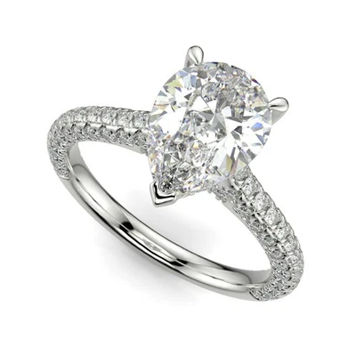 2 Ct Pear Cut Diamond Engagement Ring VS2 F White Gold 14k - Image 1 of 4