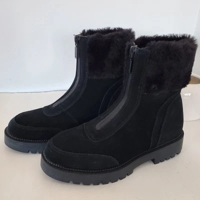 BLONDO Talla 6 HAYVEN Negro Gamuza Imitación Piel Botines Impermeables Top Cremallera Usado 3X Foto 1 de 4